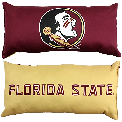 College Covers Solid Color Bolster Travel Pillow, 1 Count (Pack of 1), Florida State Seminoles
